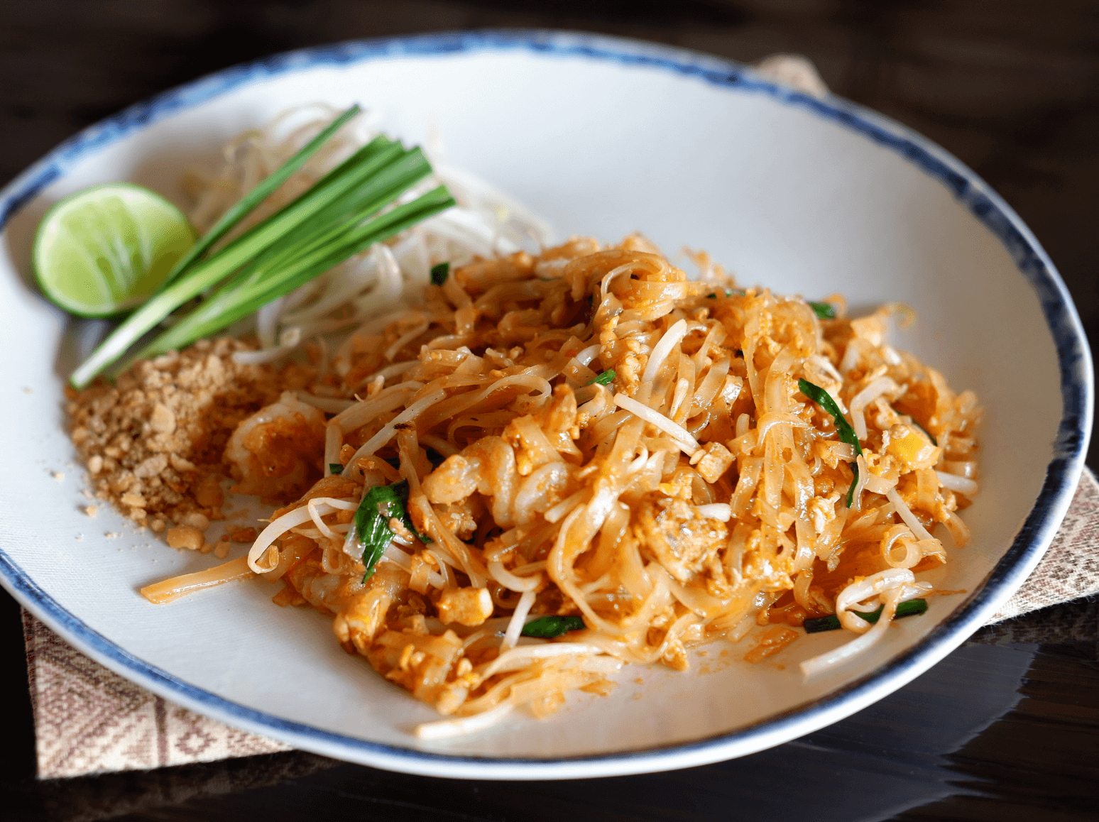 Pad Thai ein Gericht aus Bangkok und Zentral -Thailand